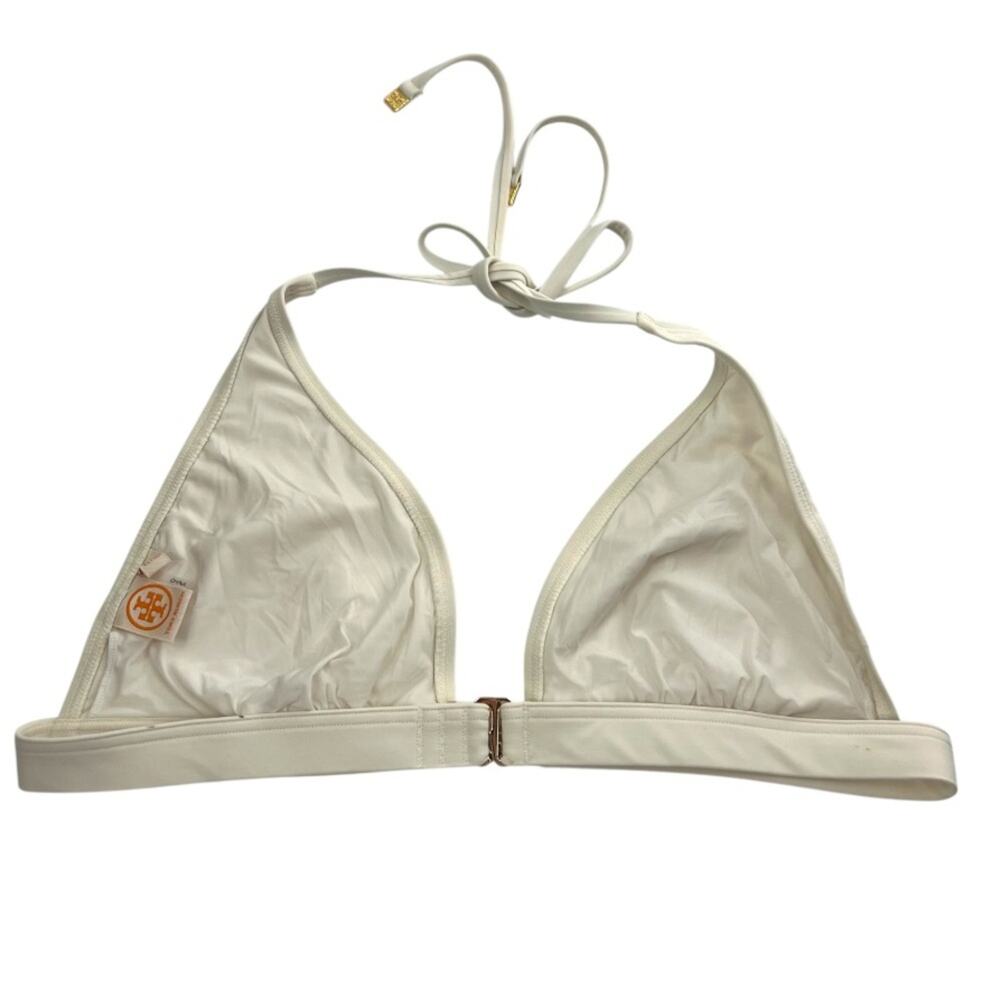 Tory Burch Miller Halter Bikini Top Ivory Sz XL - Picture 4 of 6